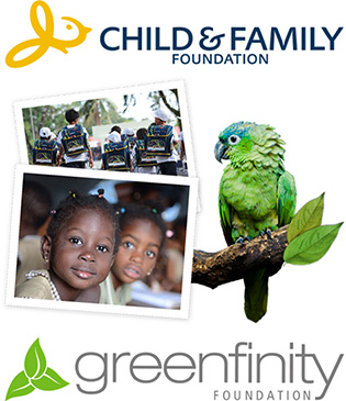 Support two charitable organizations with their educational and environmental aid projects.